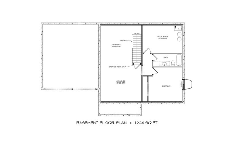 Architectural House Design - Floor Plan - Lower Floor for Contemporary House Plan #1084-5 - 3 bed, 3 bath