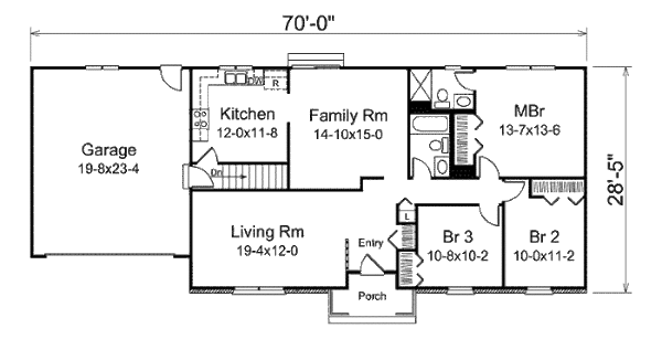 Ranch Floor Plan - Main Floor Plan #57-552