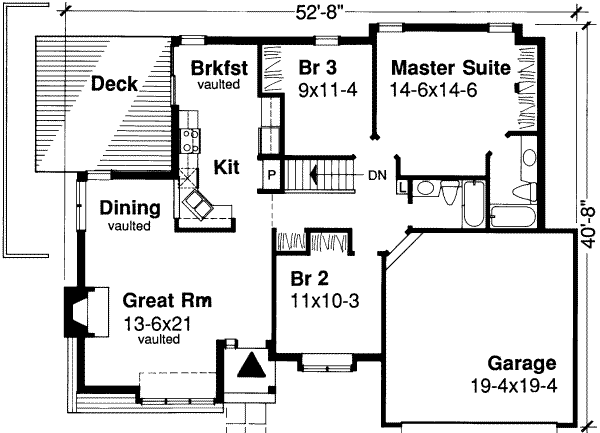 House Plan Design - Ranch Floor Plan - Main Floor Plan #320-118