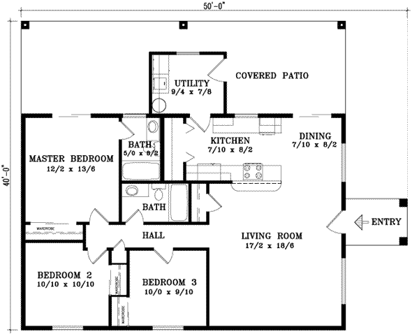 House Plan Design - Adobe / Southwestern Floor Plan - Main Floor Plan #1-264