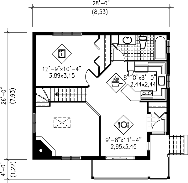 Home Plan - Country Floor Plan - Main Floor Plan #25-1125