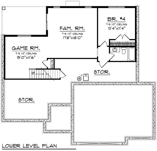 Home Plan - Modern Floor Plan - Lower Floor Plan #70-1526
