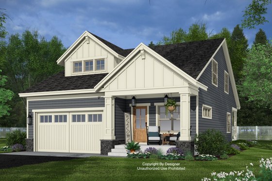 Exterior - Front Elevation 4 for Craftsman House Plan #51-1498 - 4 bed, 3 bath