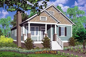 Cottage Exterior - Front Elevation Plan #30-104