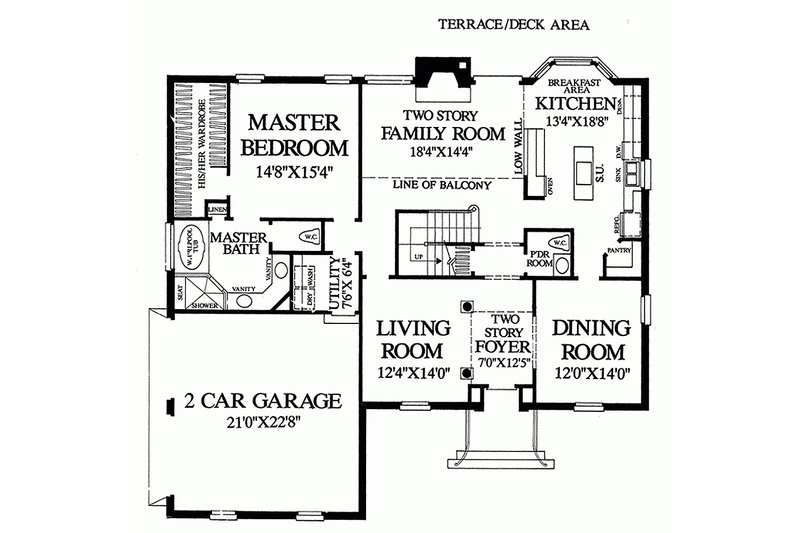 Home Plan - Main Level Floor Plan- 2800 square foot Colonial home