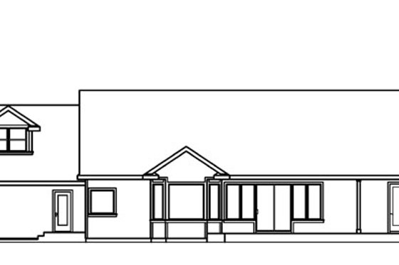 Exterior - Rear Elevation for Ranch House Plan #124-543 - 3 bed, 2.5 bath