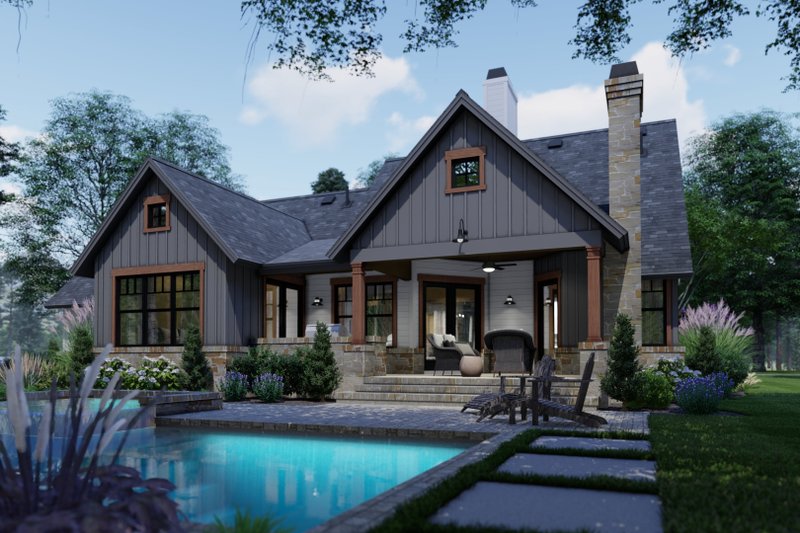 House Plan Design - Exterior - Rear Elevation 3 for Farmhouse House Plan #120-262 - 3 bed, 2 bath