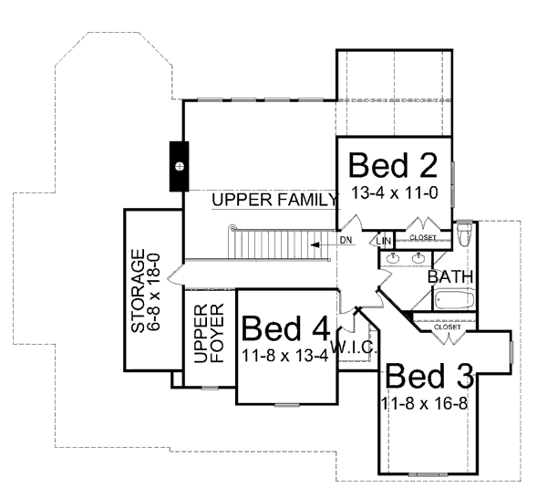 House Plan Design - Craftsman Floor Plan - Upper Floor Plan #119-333