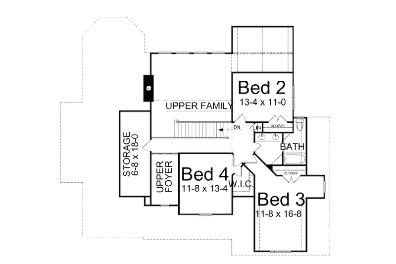 House Plan Design - Floor Plan - Upper Floor for Craftsman House Plan #119-333 - 4 bed, 2.5 bath
