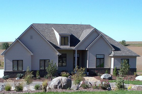 Exterior - Front Elevation 4 for European House Plan #20-1822 - 3 bed, 3 bath