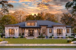 Dream House Plan - Exterior - Front Elevation for Contemporary House Plan #119-474 - 3 bed, 3 bath