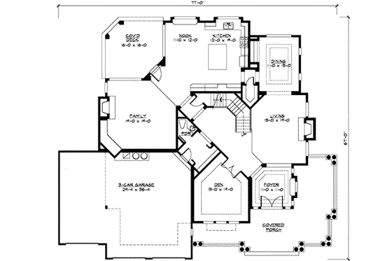 Floor Plan - Main Floor for Country House Plan #132-169 - 4 bed, 3.5 bath