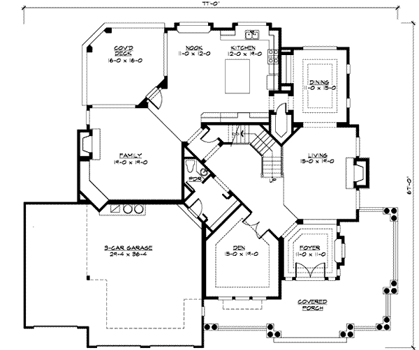 House Blueprint - Country Floor Plan - Main Floor Plan #132-169