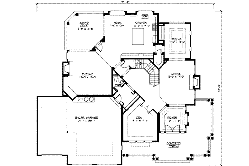 Home Plan - Floor Plan - Main Floor for Country House Plan #132-169 - 4 bed, 3.5 bath