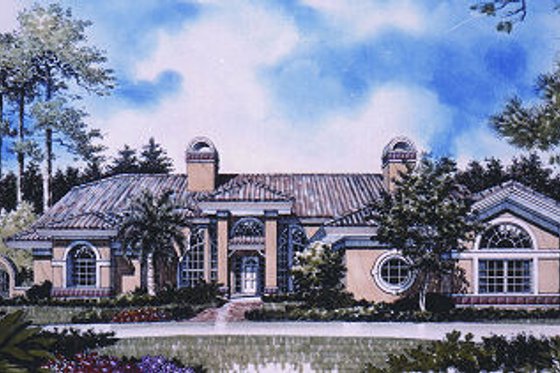 Exterior - Front Elevation for European House Plan #417-352 - 4 bed, 3 bath