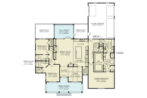 Floor Plan - Main Floor for Farmhouse House Plan #119-449 - 3 bed, 3 bath