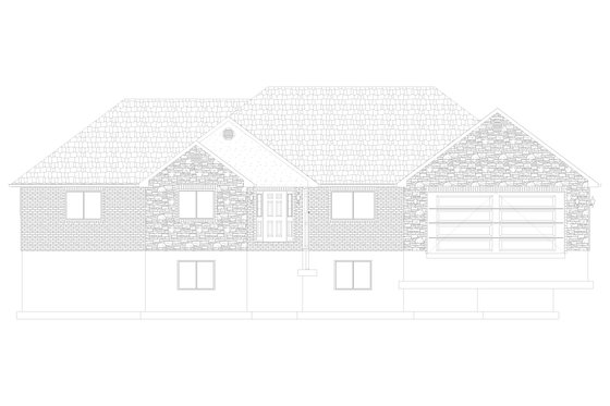 Exterior - Front Elevation 4 for Ranch House Plan #1060-299 - 4 bed, 2 bath