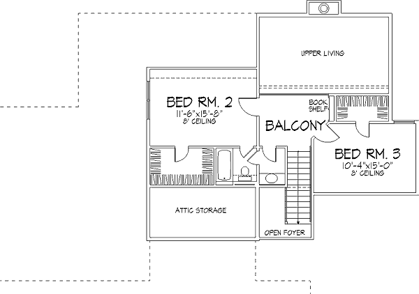 Home Plan - European Floor Plan - Upper Floor Plan #320-389