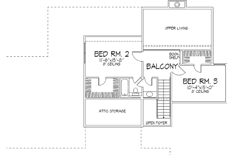 Home Plan - Floor Plan - Upper Floor for European House Plan #320-389 - 3 bed, 2.5 bath
