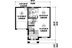Floor Plan - Main Floor for Contemporary House Plan #25-4276 - 3 bed, 1 bath