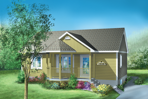 Cottage Exterior - Front Elevation Plan #25-1183