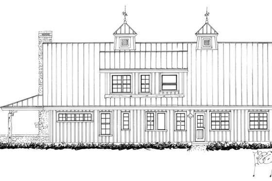 Exterior - Rear Elevation 2 for Barndominium House Plan #942-62 - 3 bed, 2.5 bath