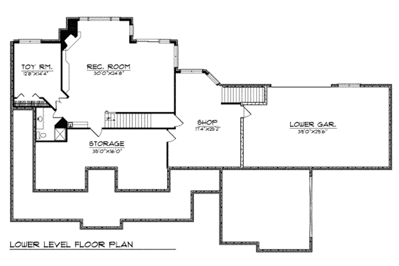 Home Plan - Floor Plan - Lower Floor for Country House Plan #70-543 - 5 bed, 3.5 bath