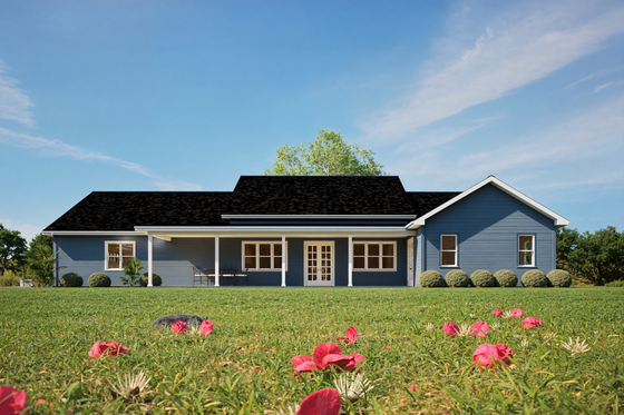 Exterior - Rear Elevation for Farmhouse House Plan #1112-21 - 3 bed, 3.5 bath