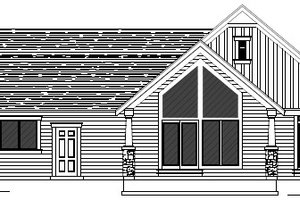 Exterior - Rear Elevation for Farmhouse House Plan #112-170 - 1 bed, 1.5 bath