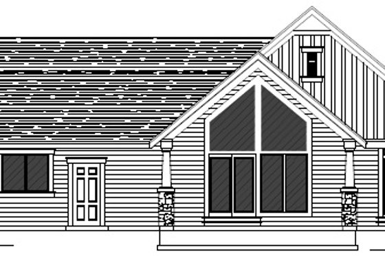 Exterior - Rear Elevation for Farmhouse House Plan #112-170 - 1 bed, 1.5 bath