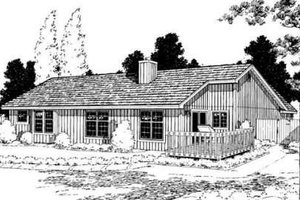 Exterior - Rear Elevation for Traditional House Plan #312-230 - 3 bed, 2 bath