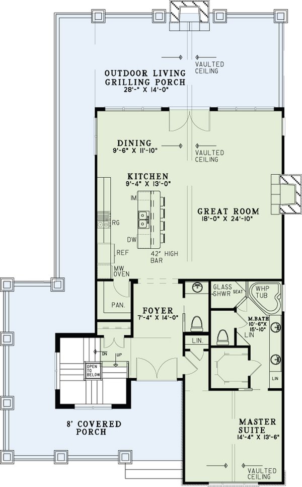Country Floor Plan - Main Floor Plan #17-3471