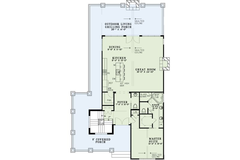 House Blueprint - Floor Plan - Main Floor for Country House Plan #17-3471 - 3 bed, 2.5 bath