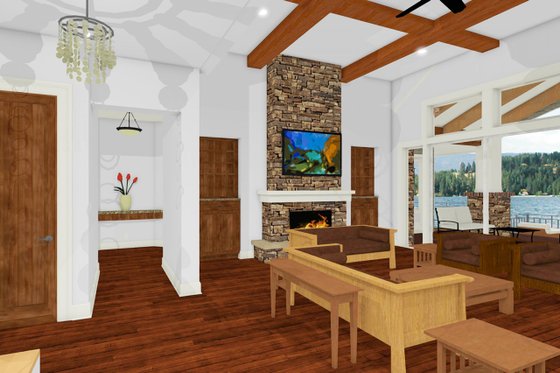 Interior - Family Room 1 for Craftsman House Plan #1069-1 - 2 bed, 2.5 bath