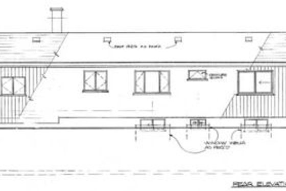 Exterior - Rear Elevation for Ranch House Plan #47-364 - 3 bed, 1 bath