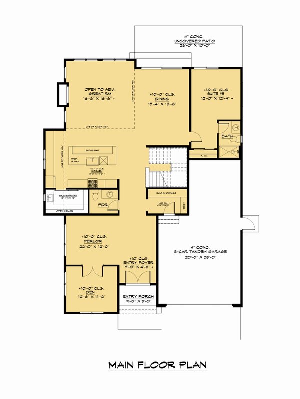 Home Plan - Contemporary Floor Plan - Main Floor Plan #1066-176