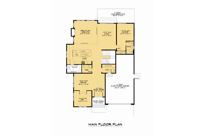 Dream House Plan - Floor Plan - Main Floor for Contemporary House Plan #1066-176 - 5 bed, 4.5 bath
