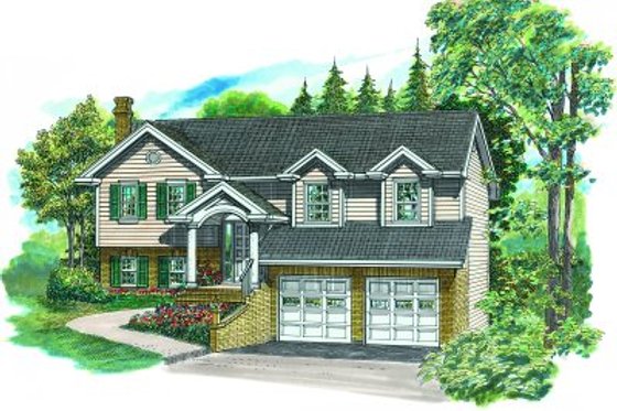 Exterior - Front Elevation for Traditional House Plan #47-344 - 3 bed, 2 bath