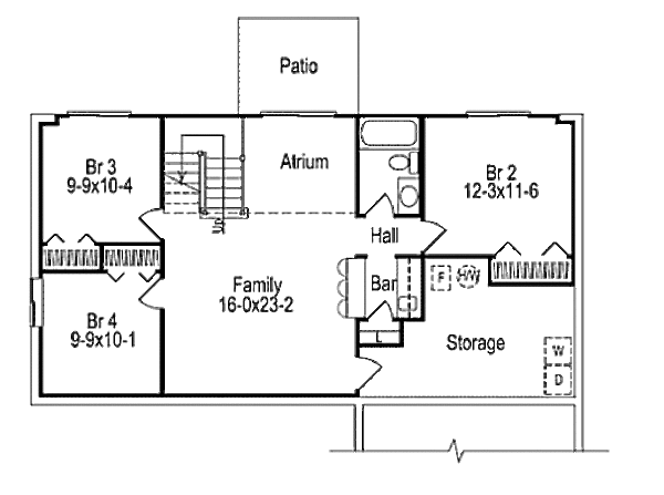 Ranch Floor Plan - Lower Floor Plan #57-138