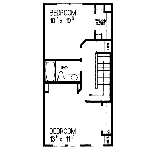 Architectural House Design - Traditional Floor Plan - Upper Floor Plan #72-337