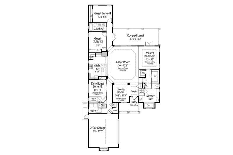 House Design - Floor Plan - Main Floor for Farmhouse House Plan #938-136 - 4 bed, 3 bath