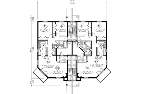 Floor Plan - Upper Floor for Colonial House Plan #25-4188 - 2 bed, 1 bath