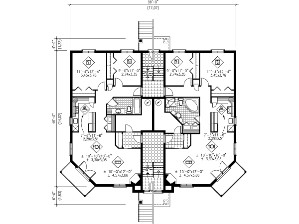 Colonial Floor Plan - Upper Floor Plan #25-4188