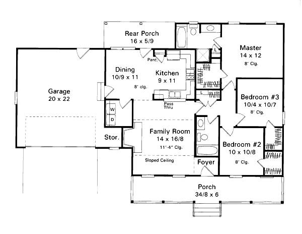Home Plan - Country Floor Plan - Main Floor Plan #41-105