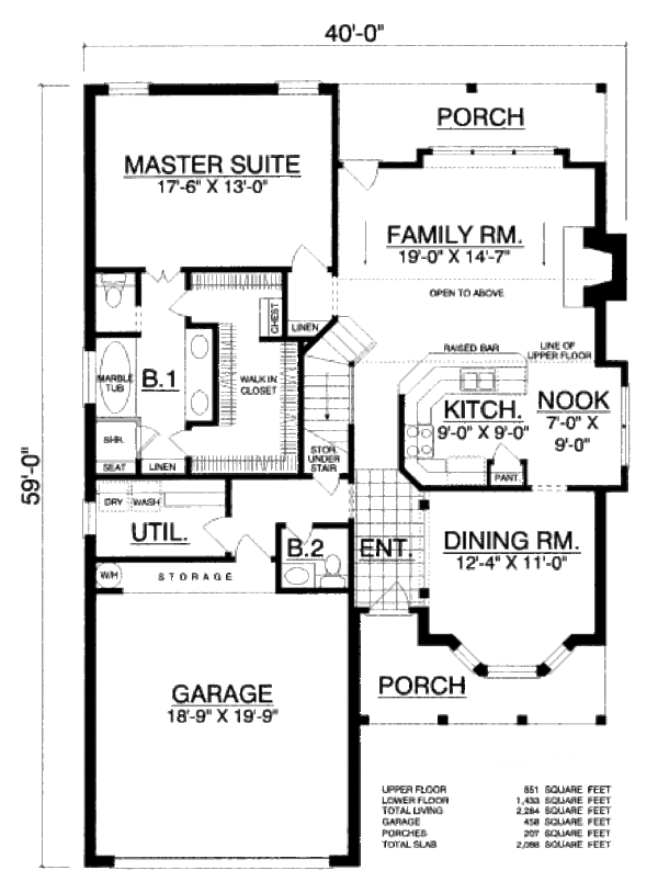 Country Floor Plan - Main Floor Plan #40-424