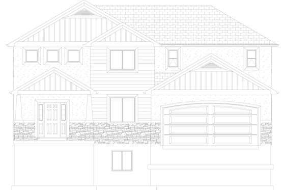 Exterior - Front Elevation 5 for Craftsman House Plan #1060-57 - 4 bed, 2.5 bath