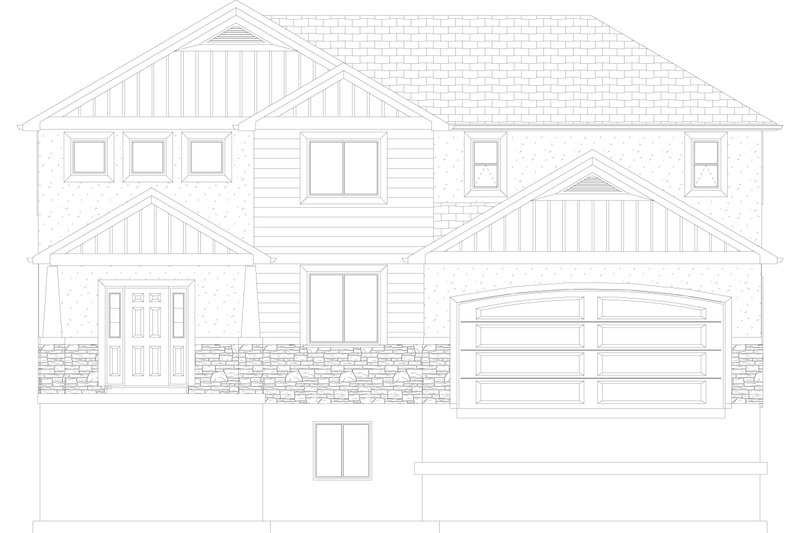 Architectural House Design - Exterior - Front Elevation 5 for Craftsman House Plan #1060-57 - 4 bed, 2.5 bath