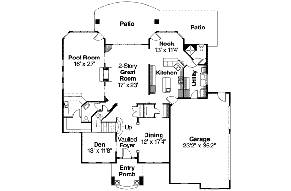 House Design - European Floor Plan - Main Floor Plan #124-500