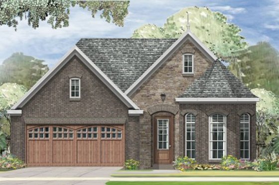 Exterior - Front Elevation for European House Plan #424-272 - 3 bed, 2 bath