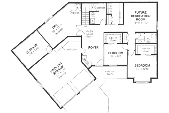 Floor Plan - Main Floor for European House Plan #18-9333 - 4 bed, 3 bath